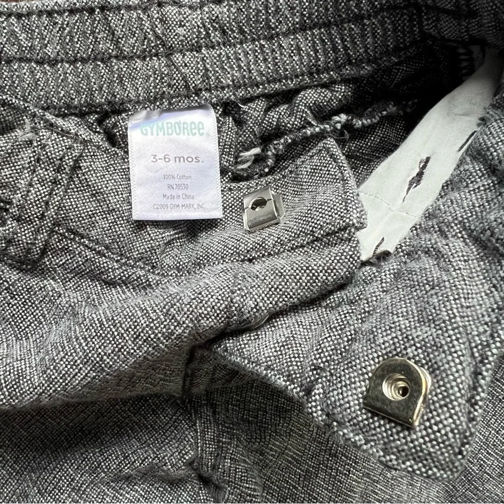 Gymboree Baby Boy 3-6 month gray dress pants 100% cotton